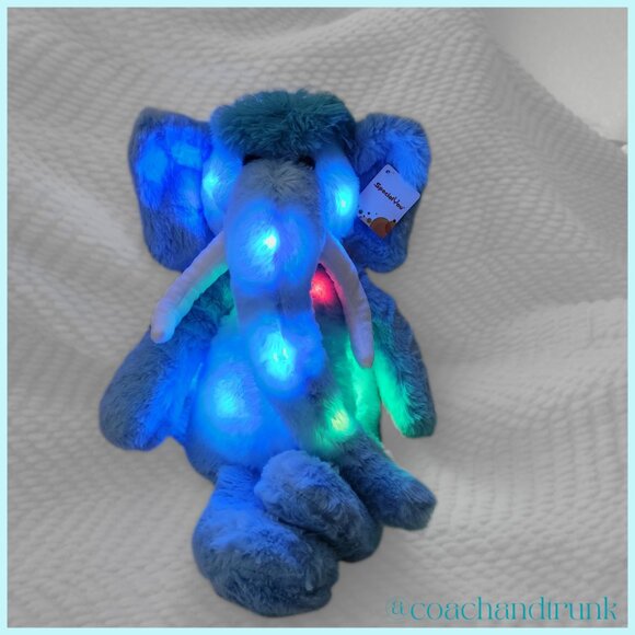 LED Light Musical Elephant Blue Soft Fluffy Stuffy Plushie NEW WITH TAGS - Picture 7 of 8